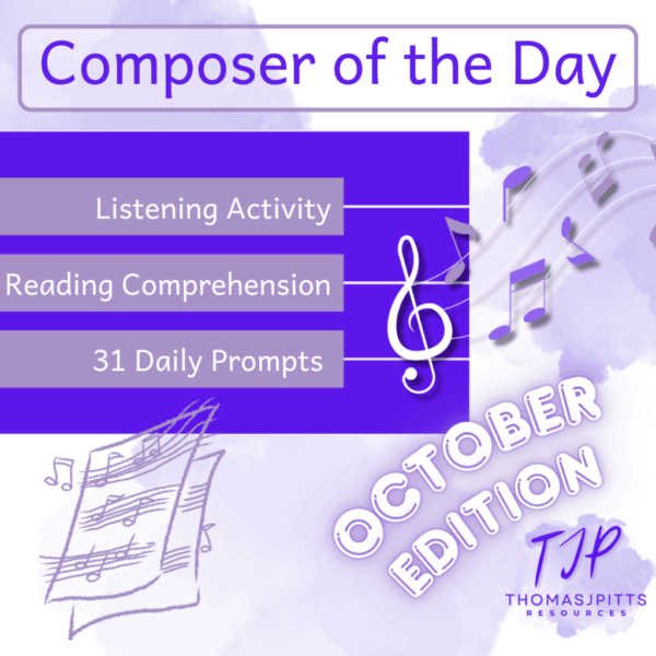 🎼 October Composers – Daily Music & Reading Comprehension (Ages 8+)