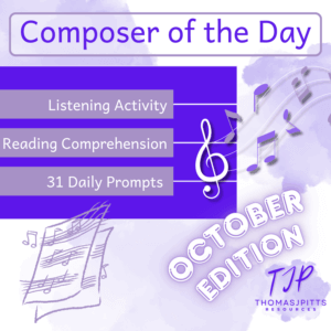 🎼 October Composers – Daily Music & Reading Comprehension (Ages 8+)