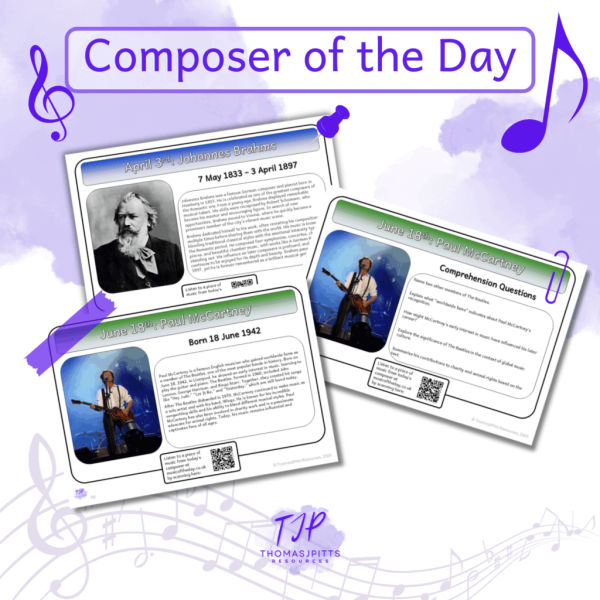 🎼 Composer of the Day – Monthly Bundle (Ages 8+)
