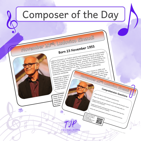 🎼 November Composers – Daily Music & Reading Comprehension (Ages 8+)