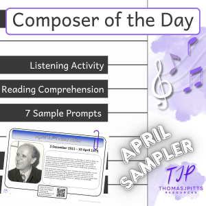 🎼 FREE April Composers (Sampler) – Daily Music & Reading Comprehension (Ages 8+)