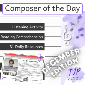 🎼 December Composers – Daily Music & Reading Comprehension (Ages 8+)