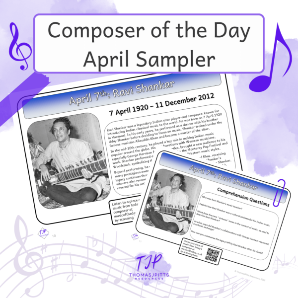 🎼 FREE April Composers (Sampler) – Daily Music & Reading Comprehension (Ages 8+)