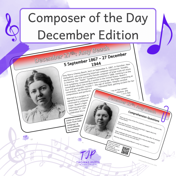 🎼 December Composers – Daily Music & Reading Comprehension (Ages 8+)