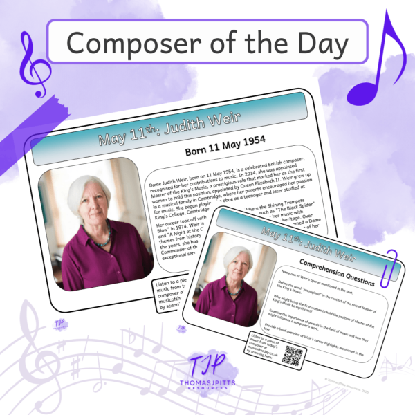 🎼 May Composers – Daily Music & Reading Comprehension (Ages 8+)