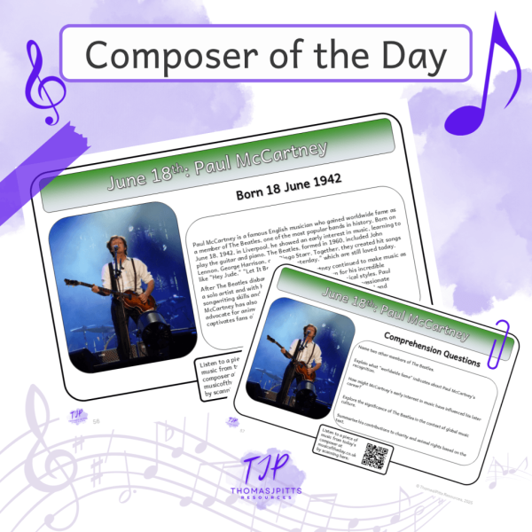 🎼 June Composers – Daily Music & Reading Comprehension (Ages 8+)