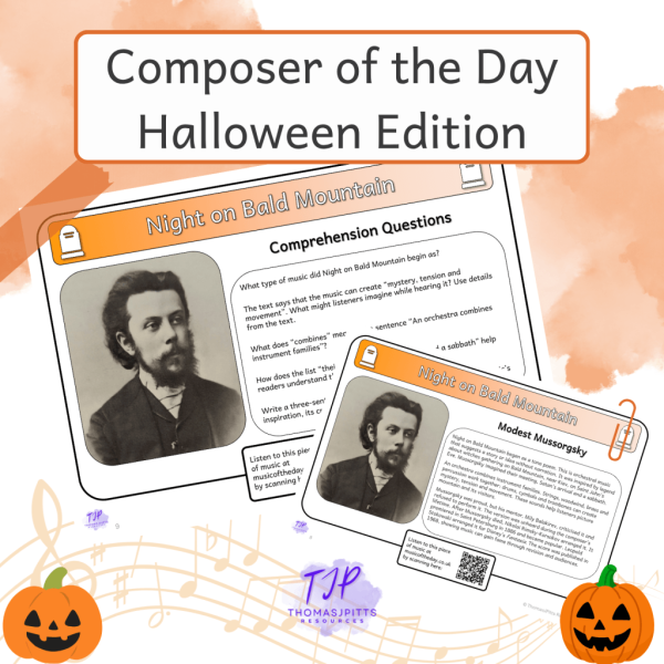 Halloween Classical Music Reading Comprehension Pack – 6 Spooky Pieces
